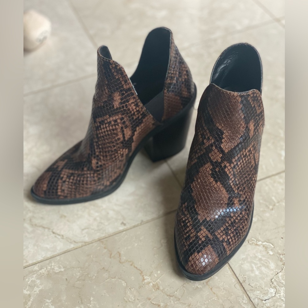 Steve Madden faux snakeskin bootie